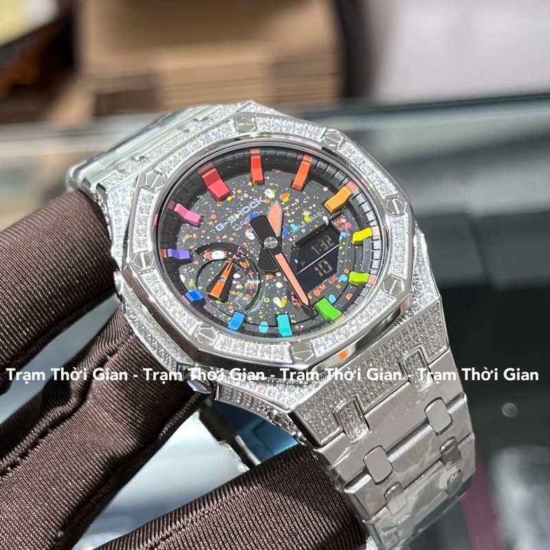 Đồng hồ nam Casio G-shock GA-2100 cầu vồng full đá thép
