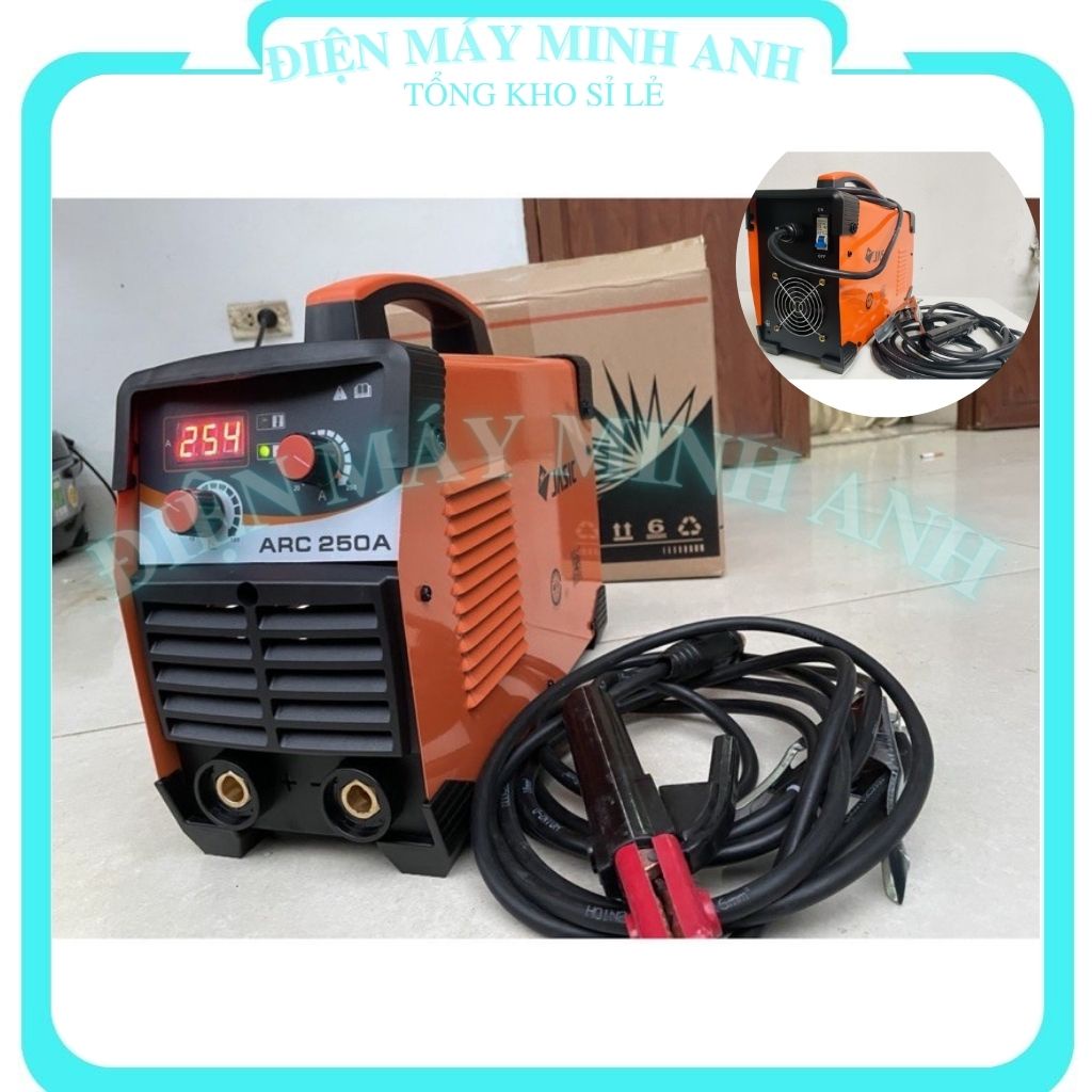 Máy hàn mini điện tử hàn que thiết sắt loại tốt siêu nhỏ cầm tay JASIC ARC 250A hàng chính hãng 2 núm hồng ký mig