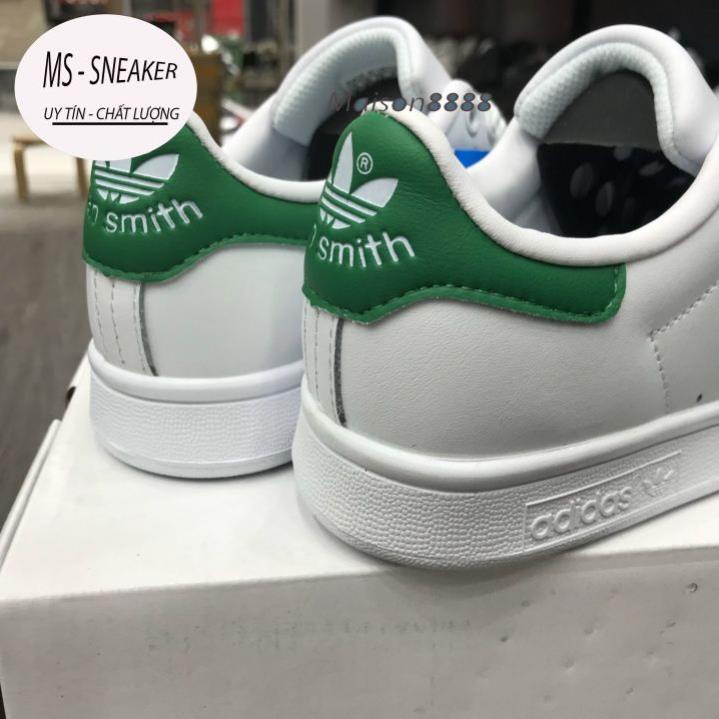 Giày adidas stan smith, giày stan smith gót đen gót xanh thấp mới full phụ kiện hàng cao cấp, full size 36-43