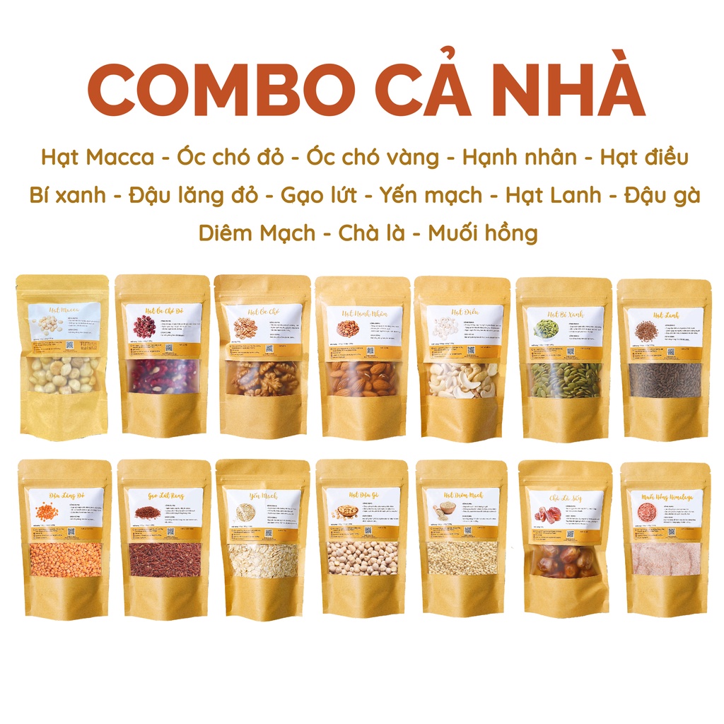 COMBO HẠT LÀM SỮA HẠT, CHÁO DINH DƯỠNG GÓI 150G - Tặng Sổ Tay Công Thức Sữa Hạt, Chai Đựng Sữa / Cốc Đong