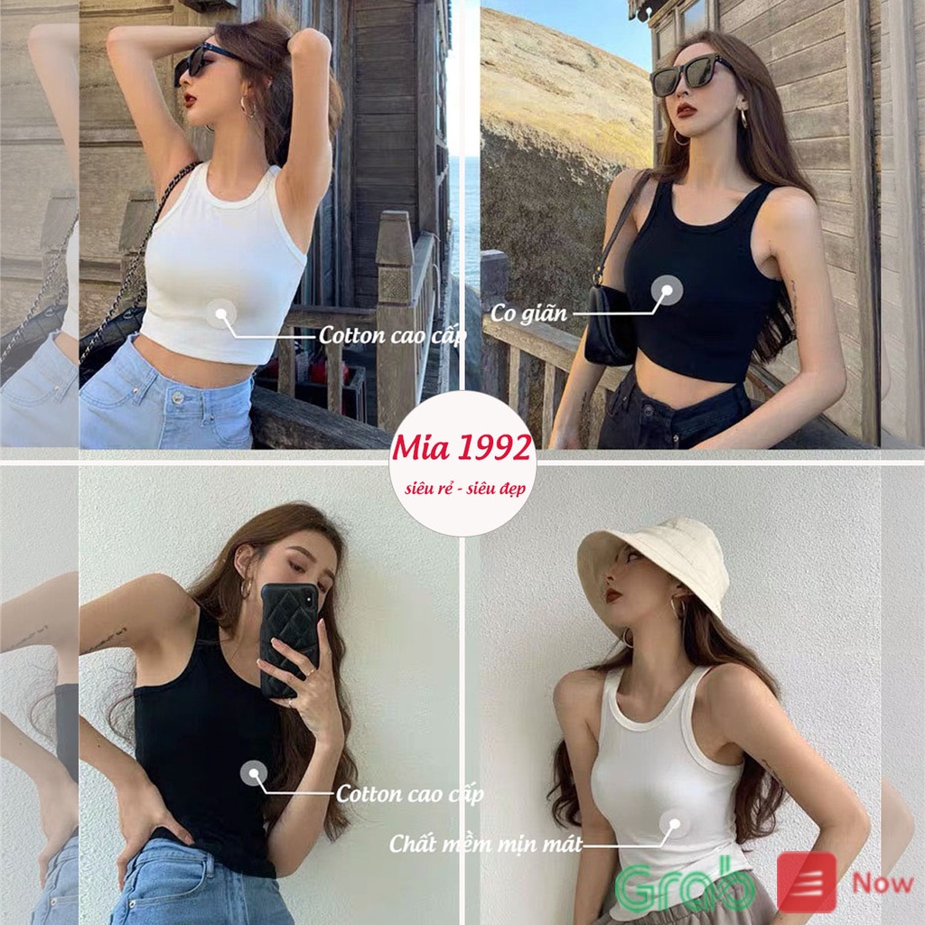 Áo ba lỗ nữ MIA 1992 cao cấp - áo 3 lỗ nữ cotton co giãn tốt kiểu dáng basic siêu xinh hot summer 2022