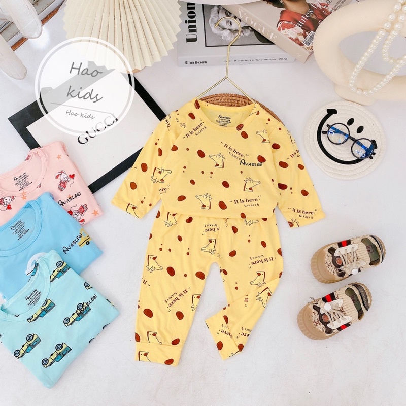 Bộ thun lạnh dài tay cho bé , Bộ Đồ Bé Trai Đồ sơ sinh Avaler Đồ ngủ bé gái Quần Áo Trẻ Em