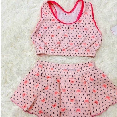 Đồ Bơi Bé Gái - Sét Bơi Quần Váy Kèm Áo Crtop ( Đủ Size )