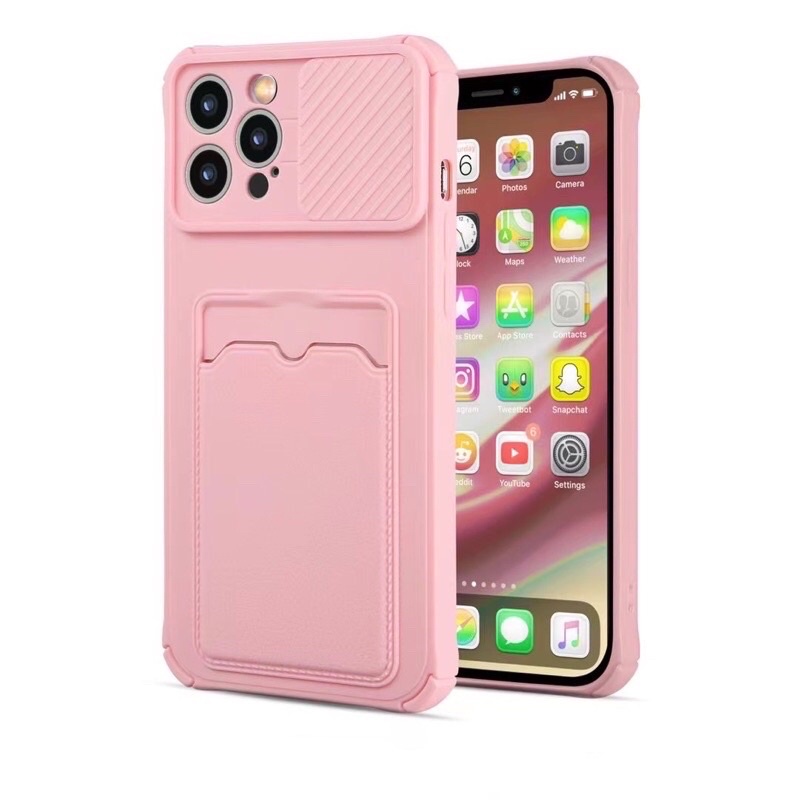11 | 12 | 13 Pro max | Xs max | X 8 7 plus Ốp Lưng Điện Thoại 7 Màu  Chống sốc 4 góc Có Ngăn khe Đựng cài Thẻ Iphone