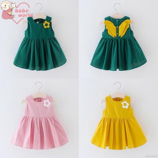 Đầm cotton sát nách cánh thiên thần cho bé gái 0-4 tuổi