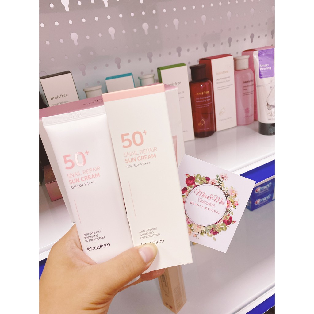 Kem chống nắng karadium snail repair sun cream spf 50+ pa+++