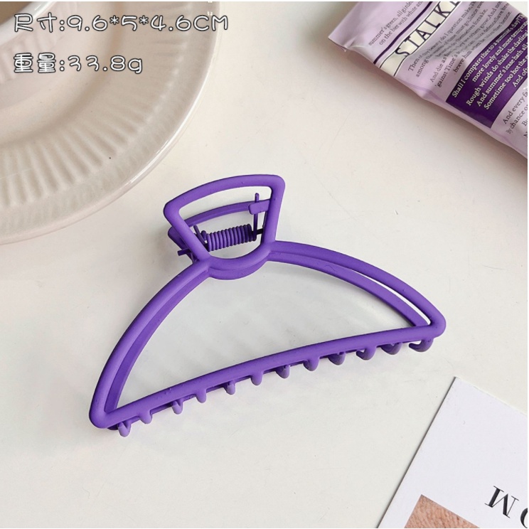 Kẹp tóc càng cua nữ hình học màu tím cực xinh cặp búi Kim Loại phong cách nữ tính thời trang cao cấp