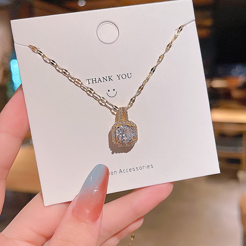 Dây Chuyền Thép Titan Mặt Hình Học Phong Cách Nhật Hàn Cá Tính