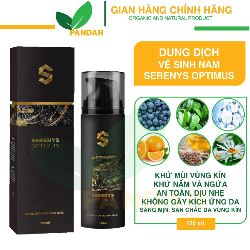 Dung dịch vệ sinh nam Serenys Optimus,khử mùi vùng kín, dịu nhẹ, khánh khuẩn, săn chắc da,120ml, PANDAR