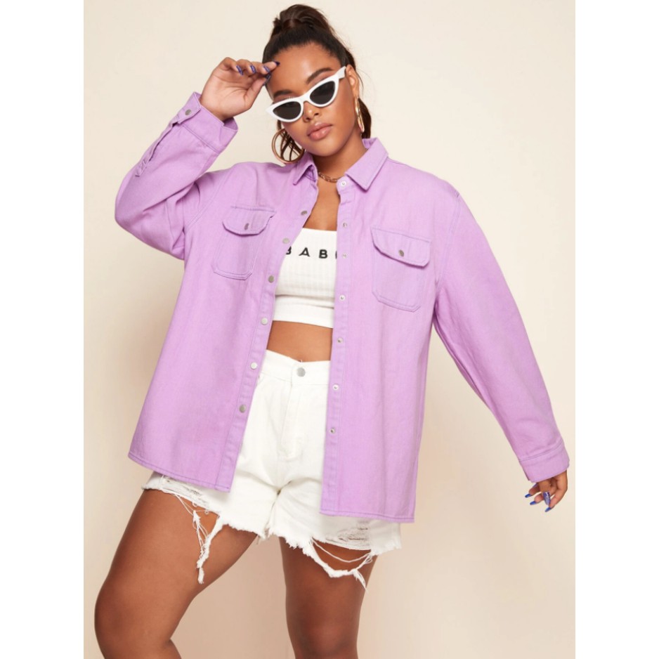 ÁO KHOÁC DENIM MÀU TÍM 85-110KG - AK95