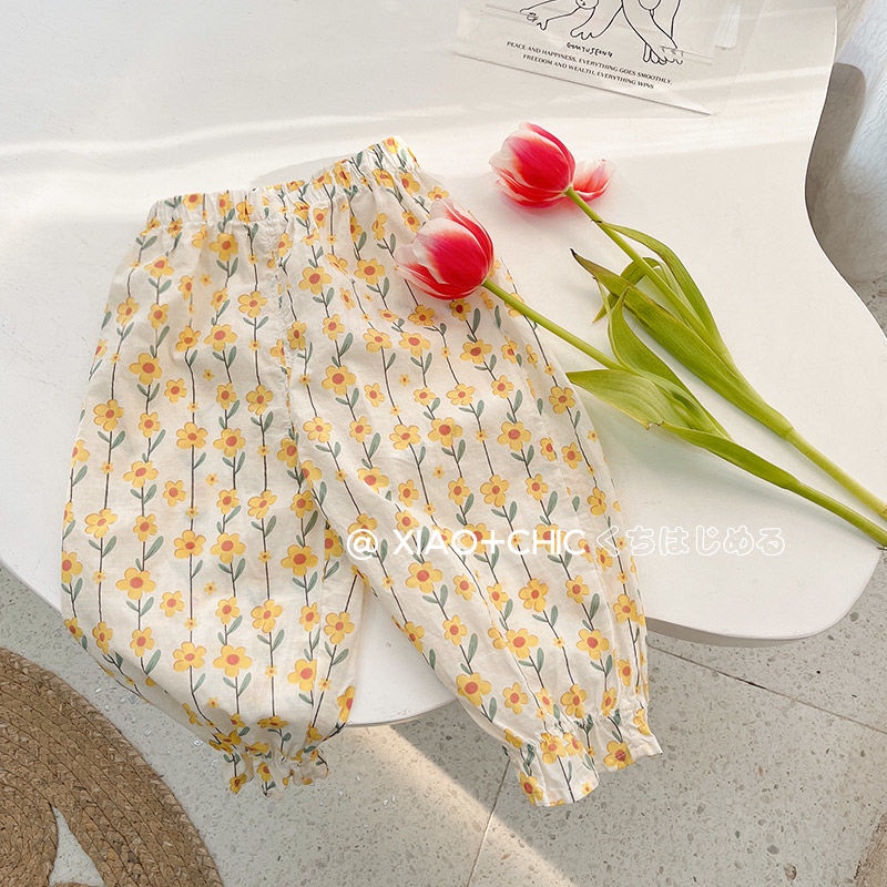 [Babycat] Hàng Có Sẵn Quần Dài Cotton Tinh Khiết Nhẹ Thoáng Khí Phong Cách Nhật Hàn Nhật Bản Thời Trang Mùa Hè Chống Muỗi Dành Cho Bé Gái