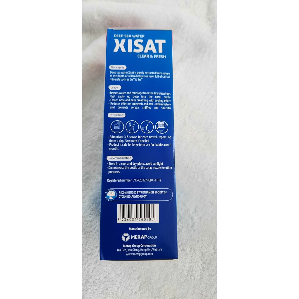 (CHÍNH HÃNG) Dung dịch xịt mũi Xisat, xịt mũi nước biển sâu 75ml ( Xisat, Sisat, Sixat)