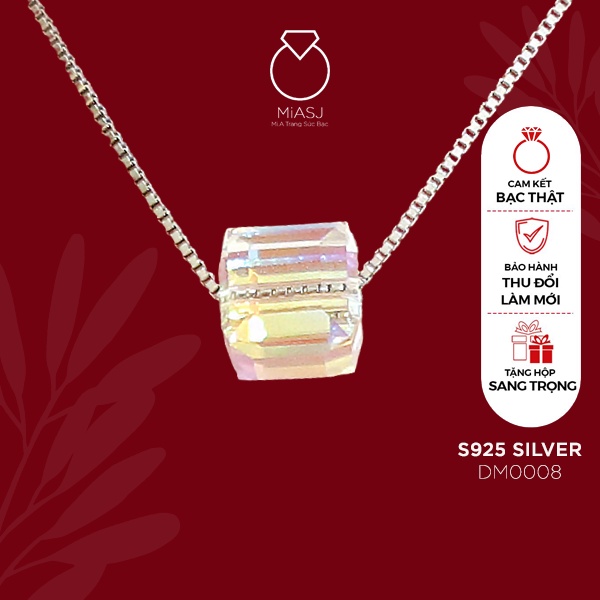 Dây chuyền nữ bạc Ý S925 MiASJ thời trang kèm mặt đá pha lê cao cấp DM0008