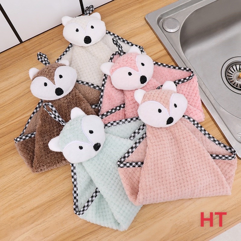 PVN43634 Khăn Lau Tay Hình Sóc Hoạt Hình Siêu Thấm Hút Nhanh Khô Cho Nhà Bếp