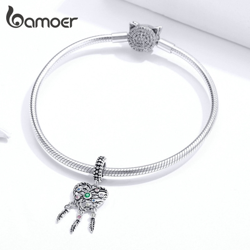 Mặt Dây Chuyền Bamoer Hình Lưới Bắt Giấc Mơ SCC1445 Dùng Trang Trí Vòng Đeo Tay Thời Trang Dành Cho Nữ