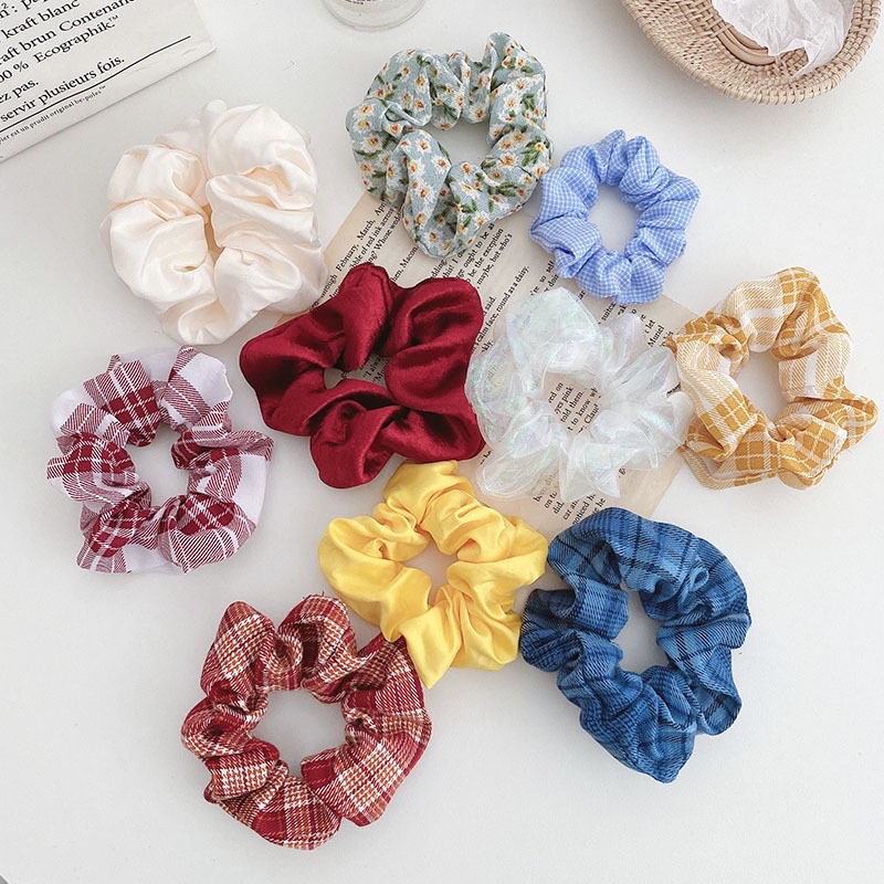 Dây buộc tóc, cột tóc scrunchies nhiều màu dễ thương hot trend