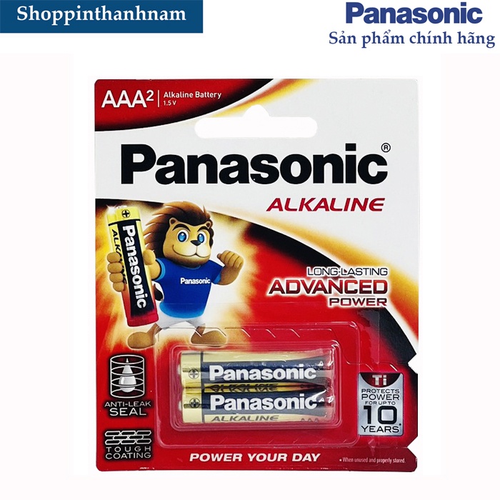 Pin AAA Panasonic alkaline LR03T-2B vỉ 2 viên chính hãng