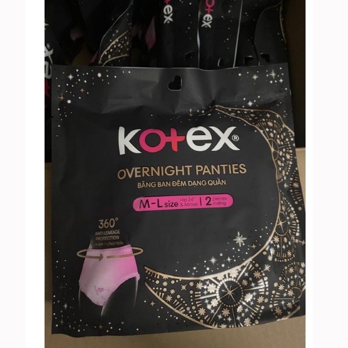 Băng vệ sinh Kotex ban đêm dạng quần size M/L 2 miếng