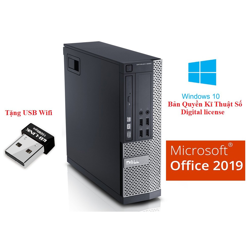 Cây máy tính để bàn siêu nhanh Dell OPTIPLEX 790 E01 CPU G620, Ram 4GB, SSD 128GB, DVD, tặng USB Wifi, hàng nhập khẩu, b