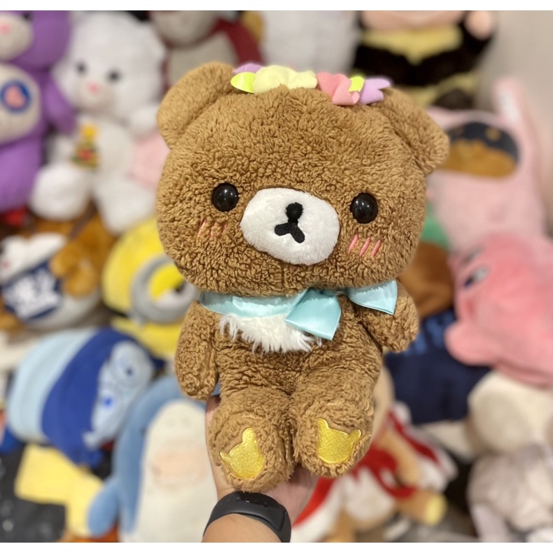 Gấu bông Chorikkuma bạn Rila Rilakkuma lông xù má hồng 25-30cm
