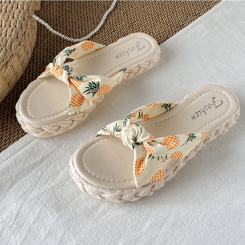 Dép đi biển IELGY thắt nơ thời trang dành cho nữ