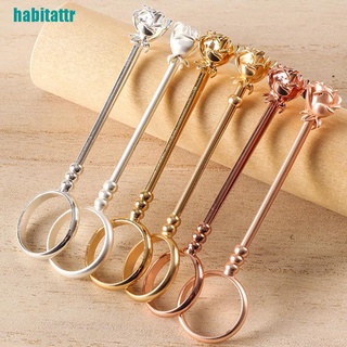 【tat】Smoking Cigarette Finger Ring Smoker Free Hand Holder Gold Colored Hand Carved