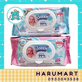 Khăn ướt Bobby 100 tờ không mùi/có mùi hương