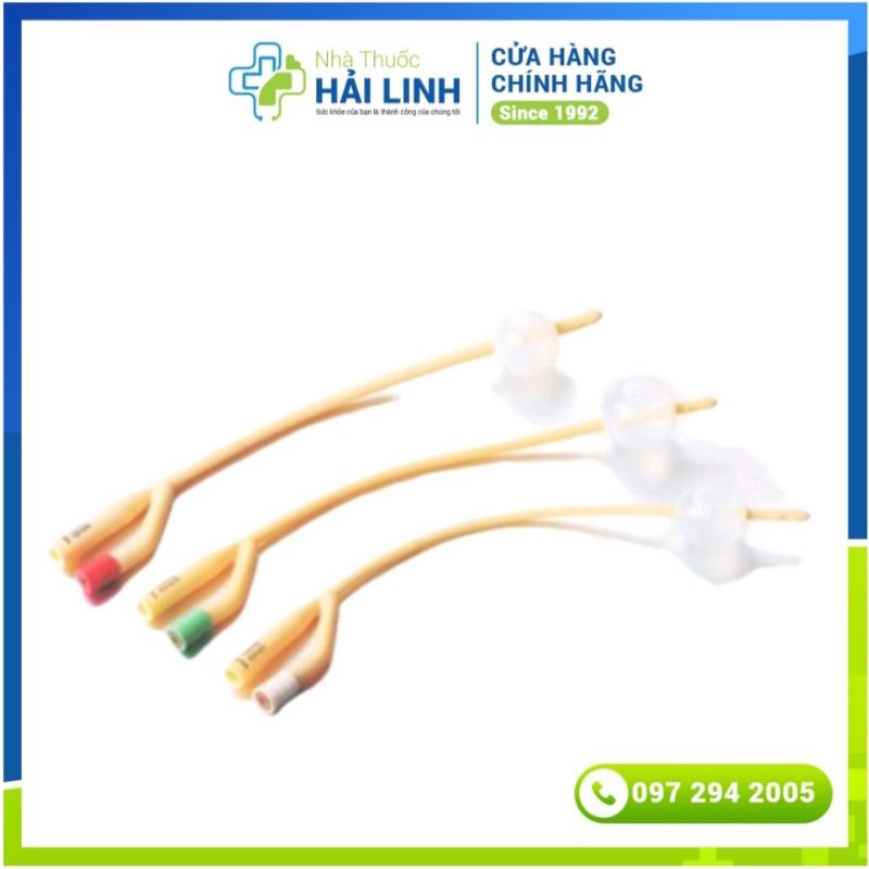 Dây ống thông tiểu FOLEY 2 nhánh ⚡ Nhà thuốc Hải Linh ⚡ Giúp dẫn lưu nước tiểu