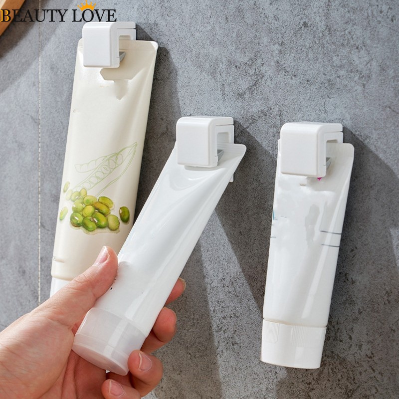 1 Giá Nhựa Đựng Kem Đánh Răng / Móc Treo Đồ Gắn Tường Tiết Kiệm Không Gian Đa Năng