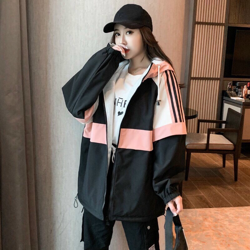 Áo Khoác Nam Nữ Kiểu Zip Kéo Có Nón Phối Sọc Cá Tính Phong Cách Ulzzang Hàn Quốc Cá Tính Hot Trend - DU NON QA123