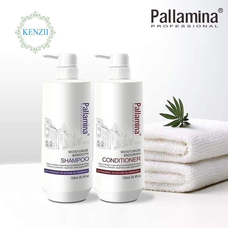 Dầu gội dầu xả Pallamina Collagen kiềm dầu làm phồng chân tóc phục hồi siêu mượt tóc cao cấp - KENZII HAIR