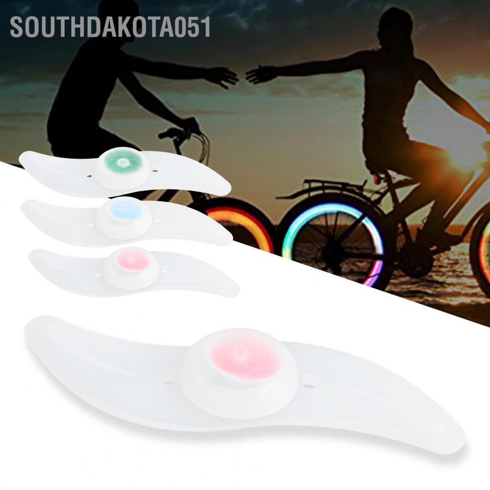 Hàng Sẵn Đèn LED gắn trang trí bánh xe đạp ánh sáng Xe đạp leo núi Ba chế độ Cảnh báo Loại S LED Lá liễu【Southdakota051】