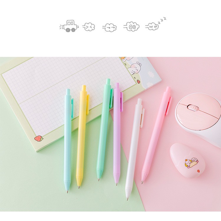 Bút bi gel mực đen ngòi 0.5mm màu pastel
