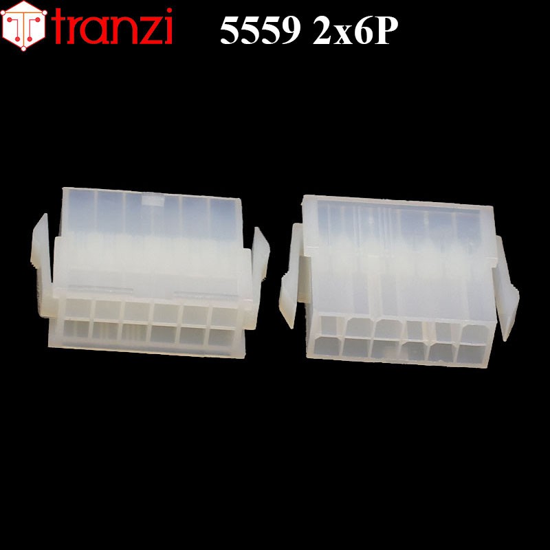 Vỏ header 4.2mm 5559 2x6P 24mm trắng - túi 10 cái