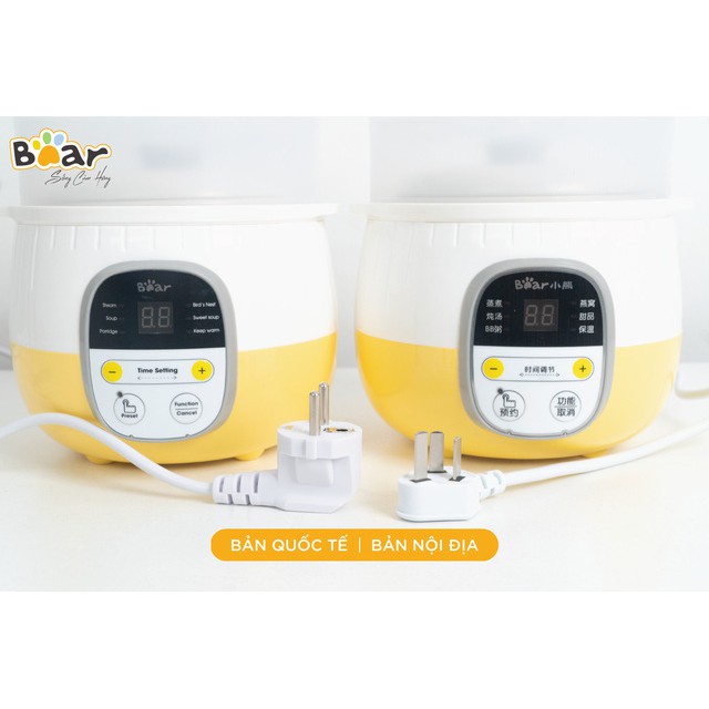 Nồi chưng yến điện Bear, Nồi nấu chậm 0.8L Bear Chính hãng, nấu cháo bản Quốc tế Bảo hành Chính hãng