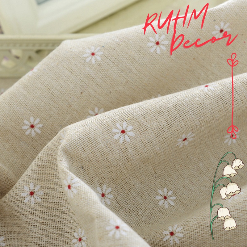 Khăn trải bàn vintage dùng trải bàn ăn bàn gỗ bàn học Hoa cúc trắng - KB-I02
