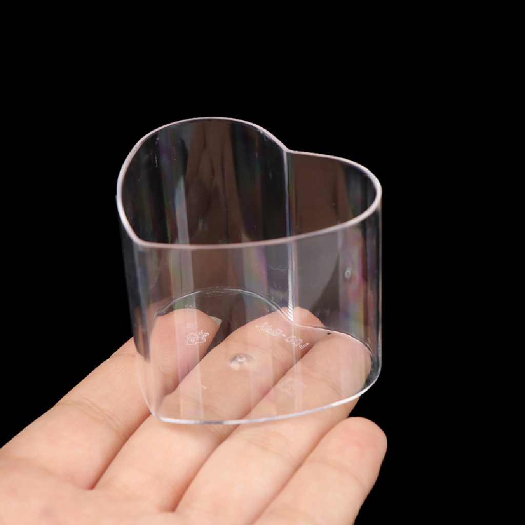 Bộ 12 Cốc Nhựa Đựng Món Tráng Miệng Mini Hình Trái Tim 70ml