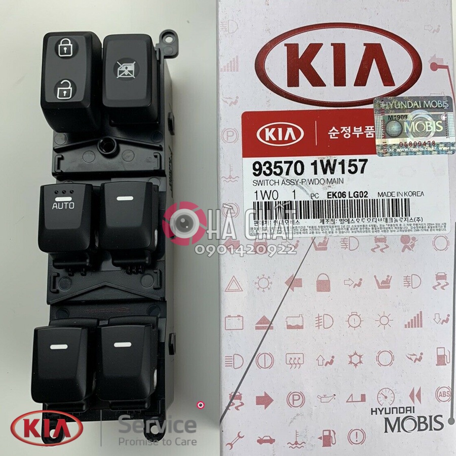 Công tắc lên xuống kính tổng KIA RIO 🚘 Nhập Khẩu HYUNDAI MOBIS Hàn Quốc 🎯 Bảo hành 100% là hàng chính hãng - 935701W157