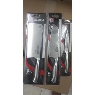 Bộ 3 dao inox 304 nguyên khối cao cấp Zebra Pro II Thái Lan. (100269,100249,100304)