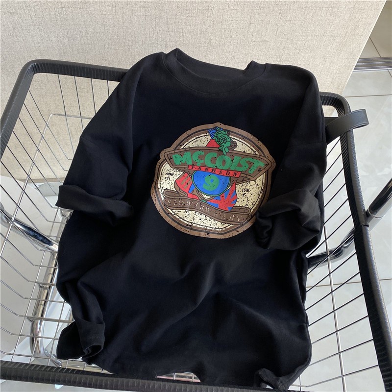 NRVP Áo thun tay ngắn cổ tròn bằng vải cotton 100% phong cách Hàn Quốc thời trang mùa hè dành cho nữ