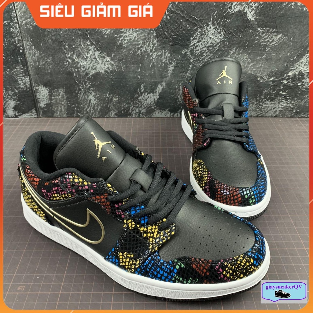 Giày thể thao Air Jordan 1 Low Multicolor S.nakeskin   cổ thấp siêu đẹp dành cho nam nữ