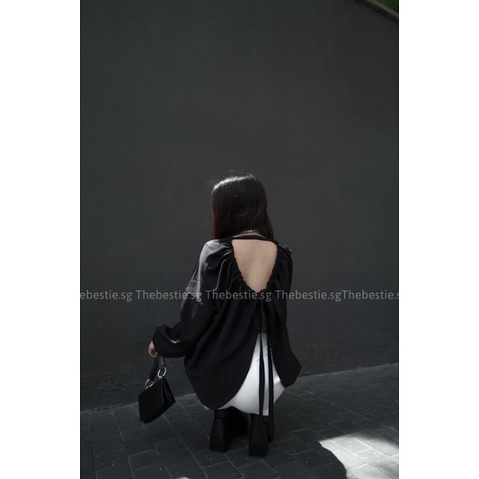 Áo trendy buộc nơ phía sau