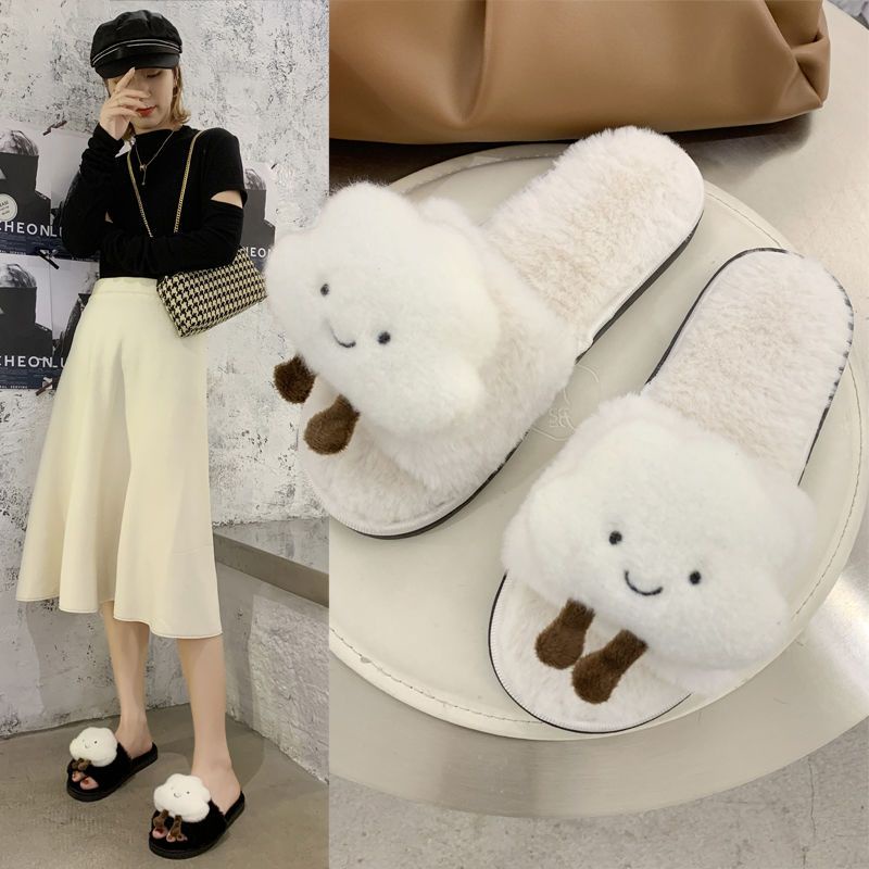 Dép Bông Đi Trong Nhà Đế Dày Giữ Ấm Cho Cặp Đôi