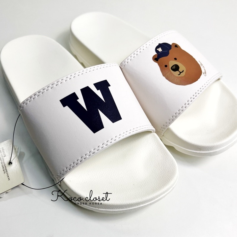 Dép WHOAU Quai Ngang Gấu Trắng Chính Hãng