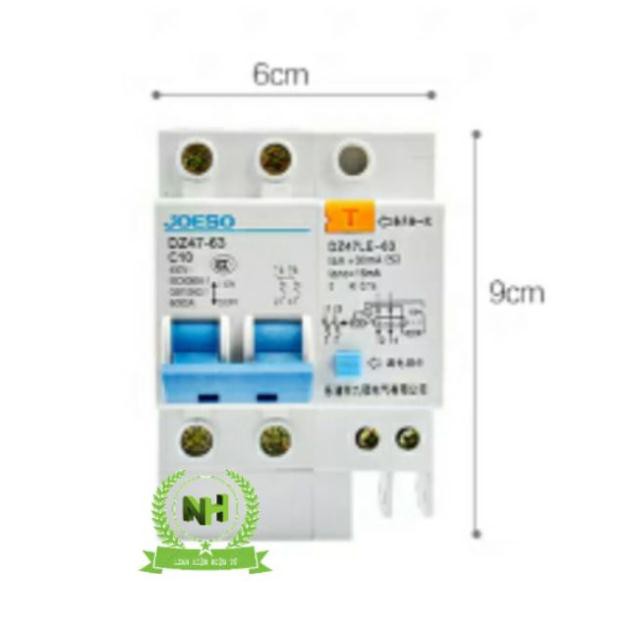 Aptomat chống giật 2 pha DZ47-63 Loại Tốt