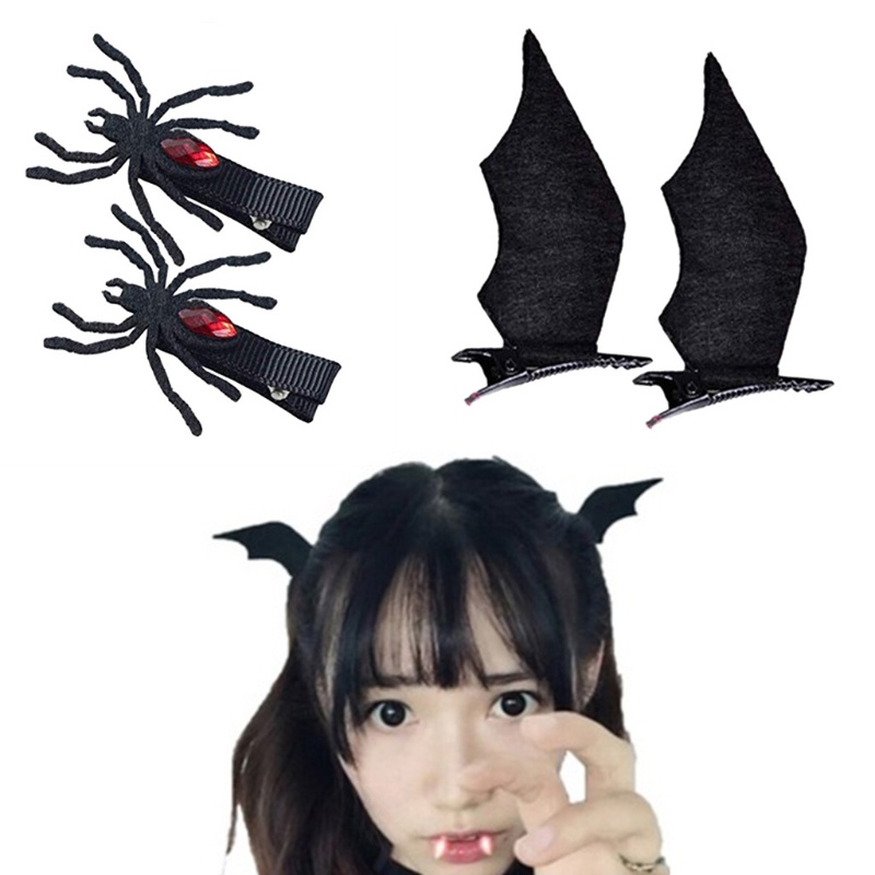 Kẹp tóc hình cánh dơi/ con nhện dùng hóa trang halloween