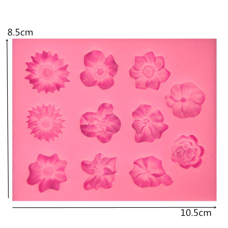 Khuôn silicon 3D trang trí bánh trung thu hiện đại 11 hoa