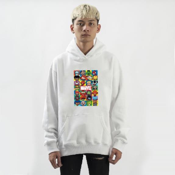 BÁN CHẠY- Áo nỉ Hoodie thu đông Marvel form suông rông có mũ unisex