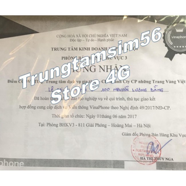 SALE NÀO CẢ NHÀ 50% Sim Vina D500 ( Miễn phí vào mạng 12 tháng , Tốc độ 4G ) , Sim bảo hành 12 tháng , chính hãng  vinap