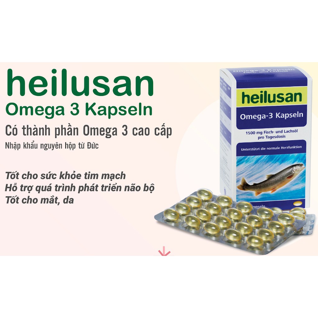 Heilusan Omega 3 - Bổ sung DHA, EPA và Vitamin E. Hỗ trợ quá trình phát triển não bộ, tốt cho tim mạch, mắt, da